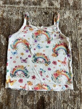 Toddler Girls 2-3 Posh Peanut Cami top on butterfly/rainbow print
